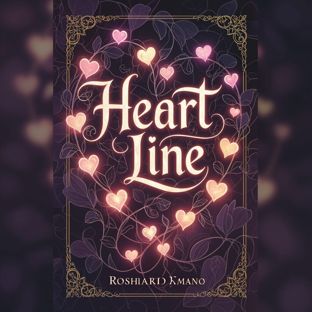Romantic Fantasy Book Cover with Glowing Heart Vines