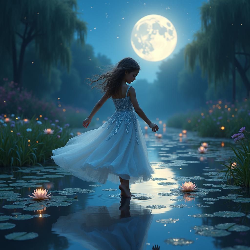 Moonlit Dance: Fantasy Matte Painting