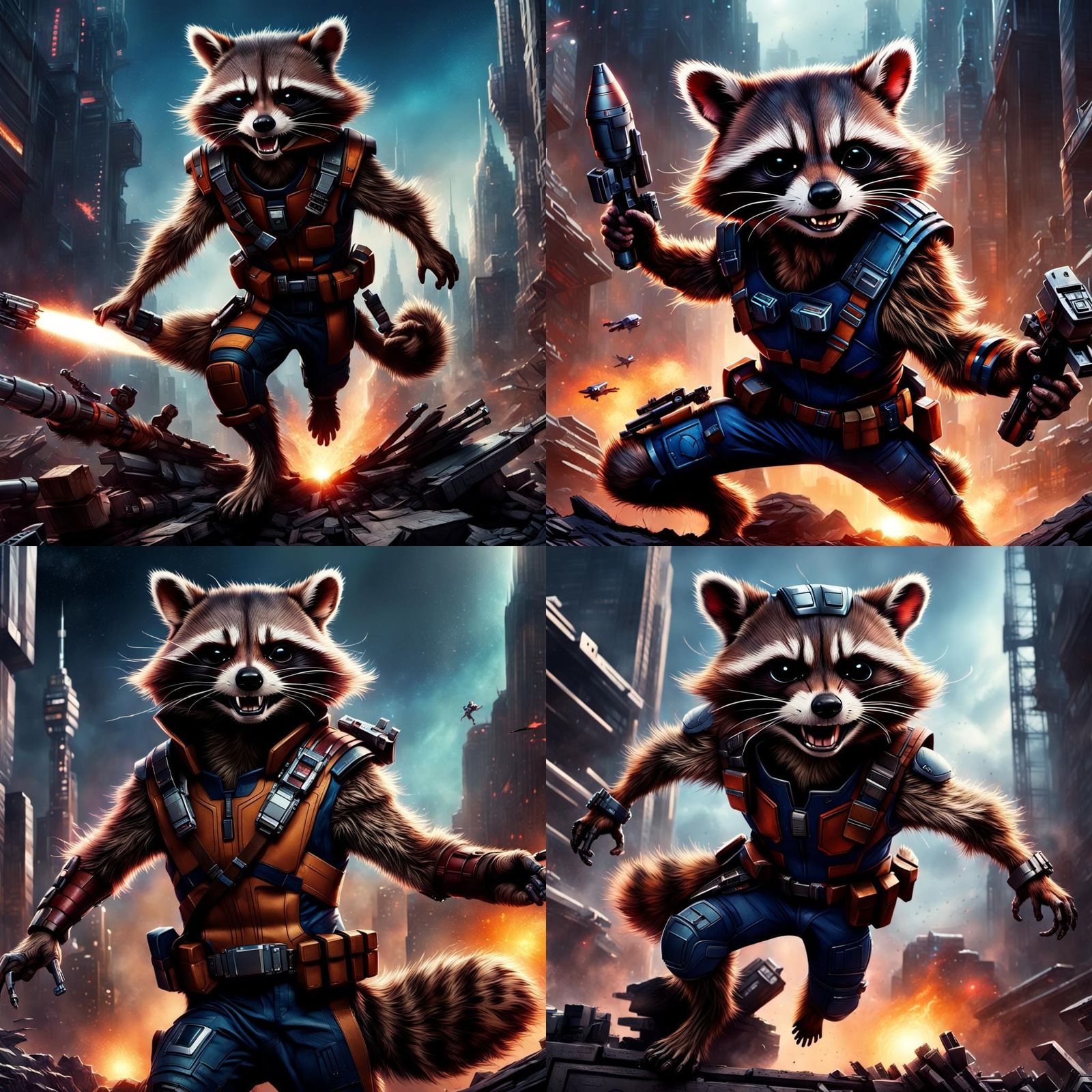 Rocket Raccoon Action Scene: Digital Matte Painting