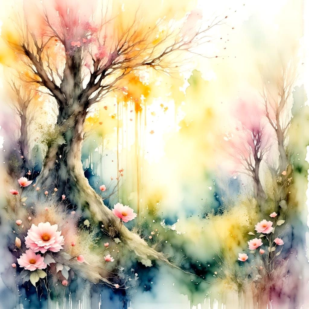 Ethereal Watercolor Dreamscape of Elysium