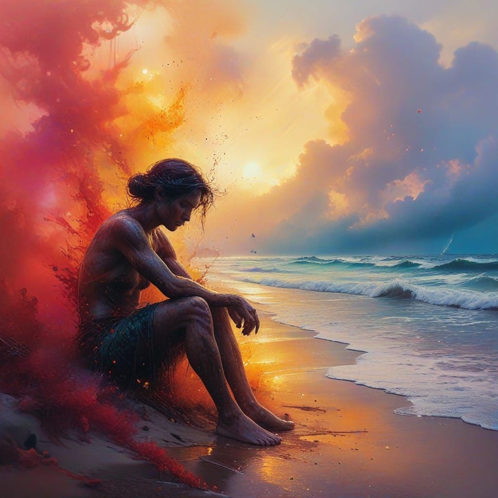 Ethereal Sunset on a Tropical Beach