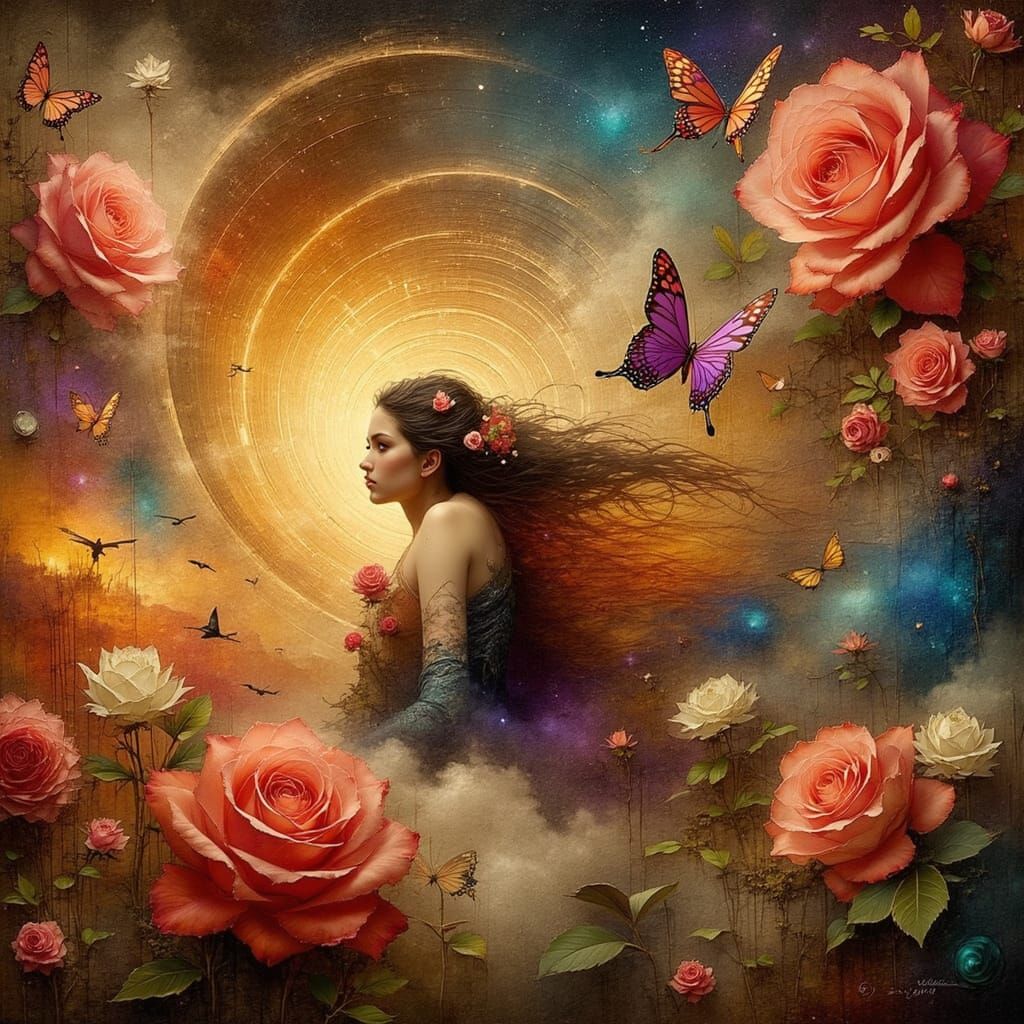 Mystical Woman Surrounded by Whispers of the Unknown in Drea...