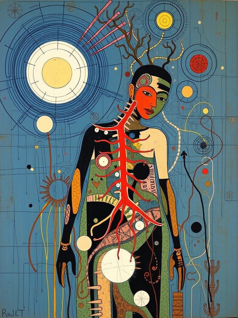 Abstract Nervous System Design in Neo-Expressionist Style