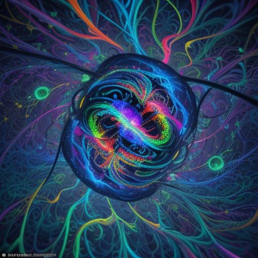 Vibrant Neuroplasticity in Surreal Oil Painting