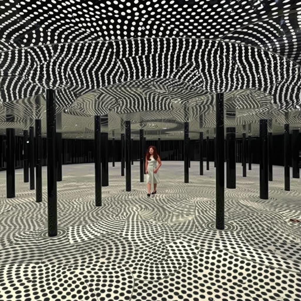 Polka Dot Woman in Immersive Art Environment