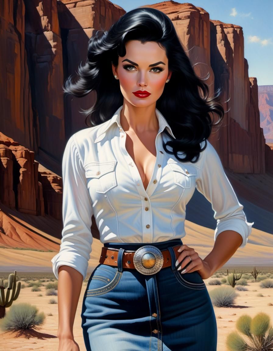 Desert Beauty in 1950s Paperback Style