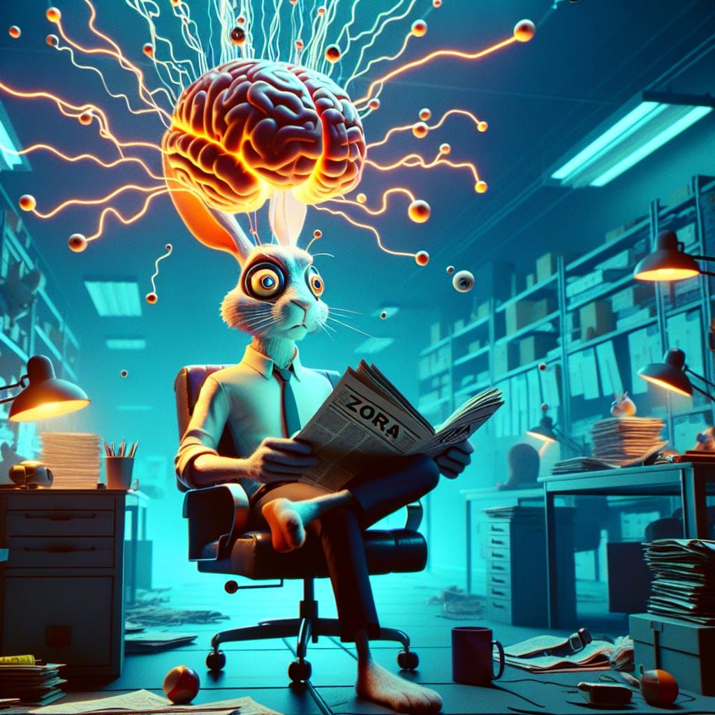 Rabbit Brainstorm in Comic Book 3D Animation