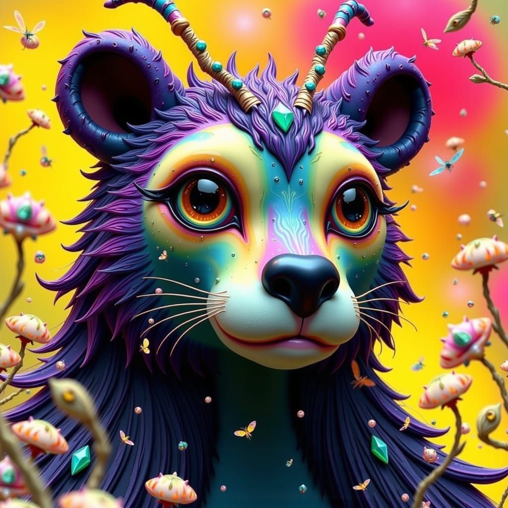 Mythical Creatures in Dreamlike Landscape