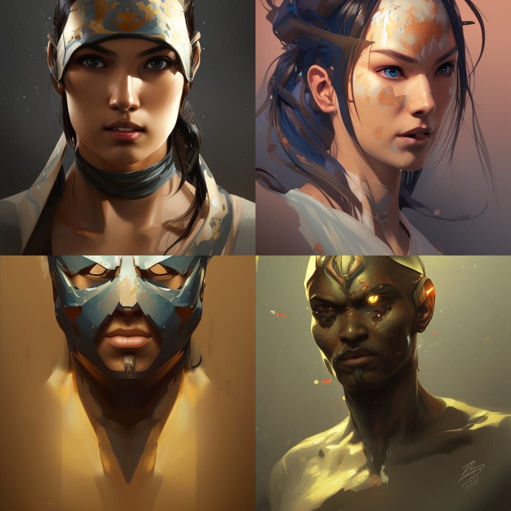 Hyperdetailed Ninja Portrait in Dynamic Lighting