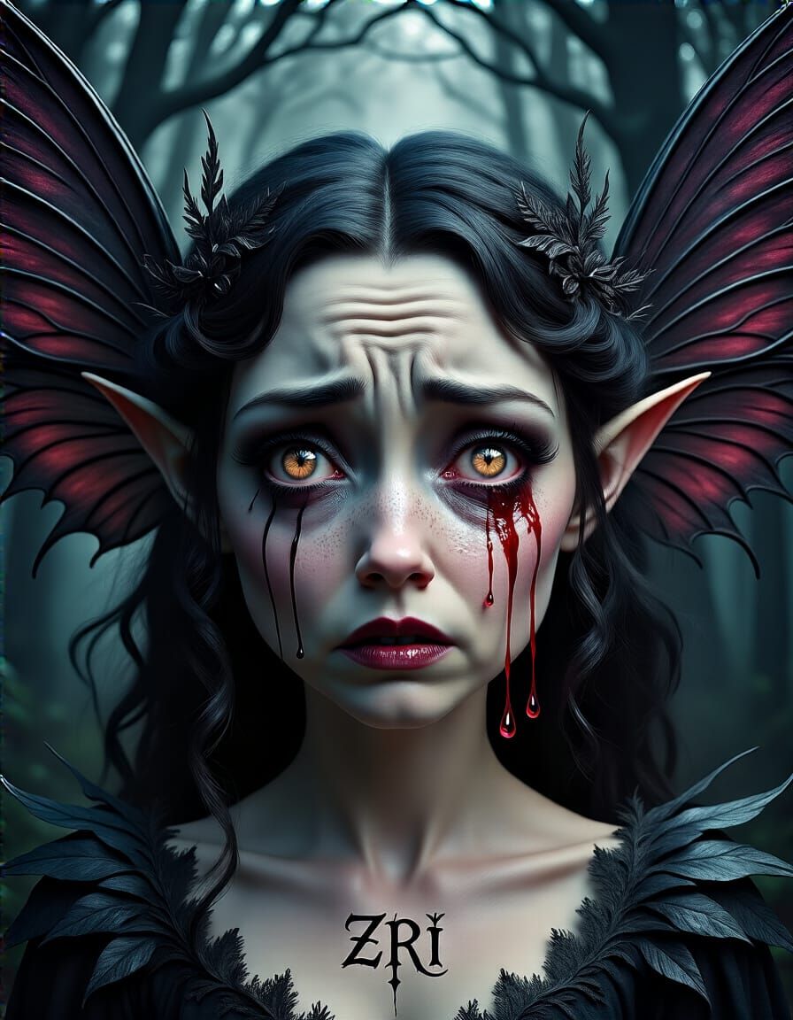Dark Fairy Portrait in Gothic Fantasy Style