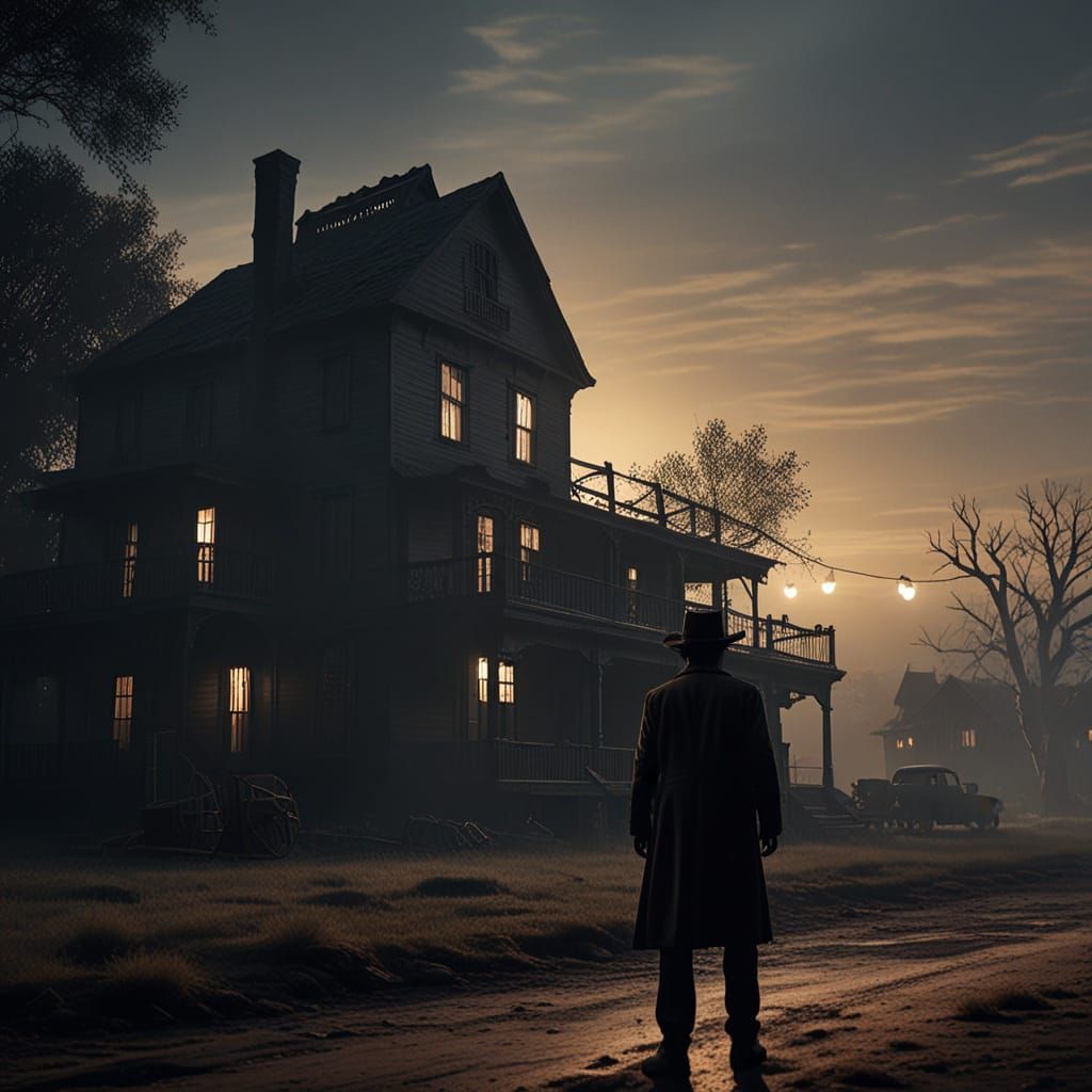 Mysterious Gunslinger Investigates Haunted House in Noir Sty...