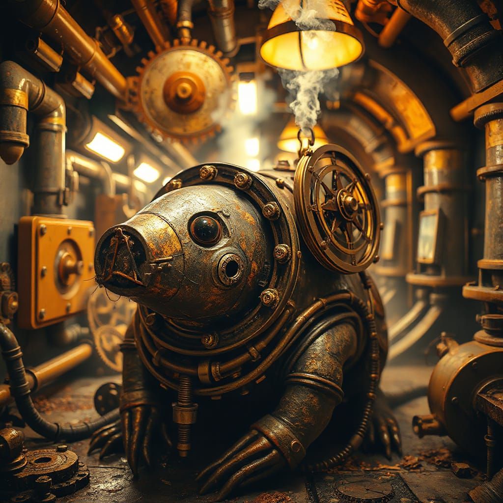 Steampunk Mole Unveils Hidden Underground Lab