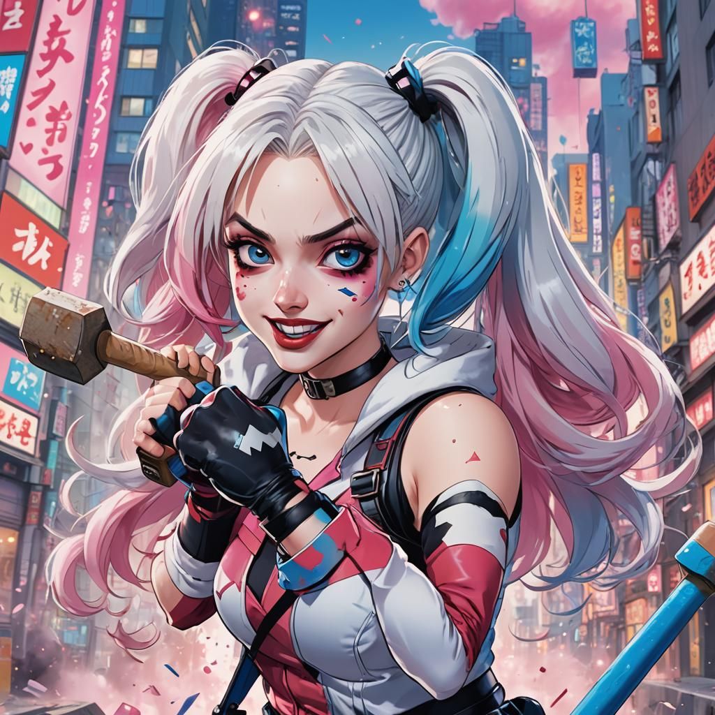 Harley Quinn Anime Key Visual in Tokyo