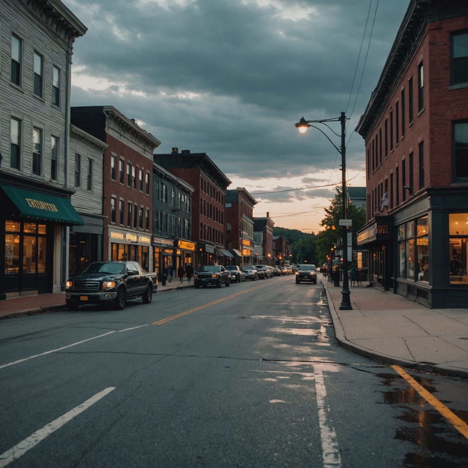 Downtown Benton, New Hampshire as Cinematic Film Still