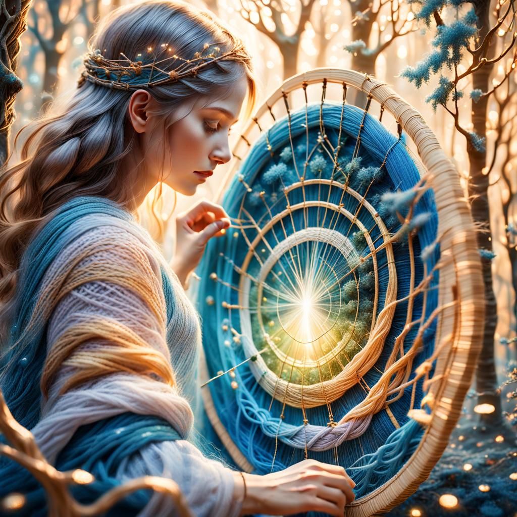 Mystical Weaver in Surreal Forest, Macro Photography