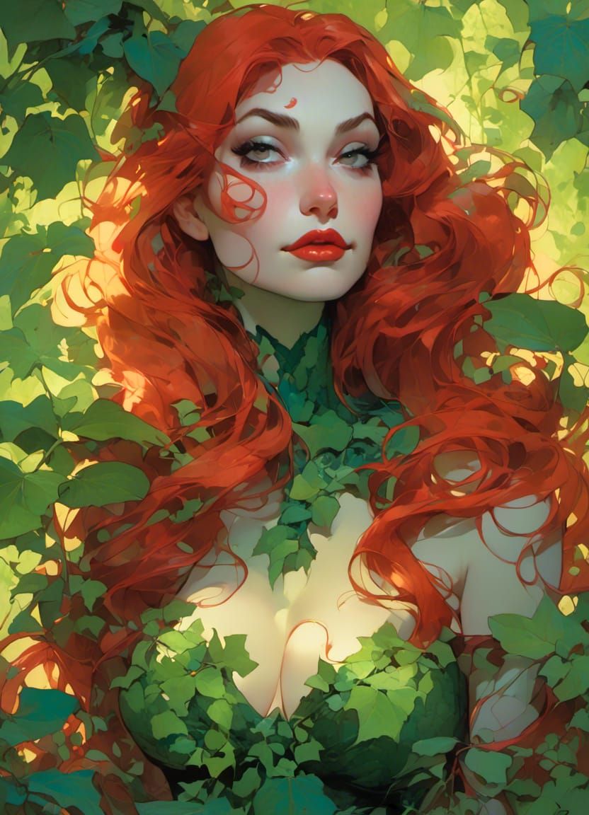 Detailed Poison Ivy Illustration