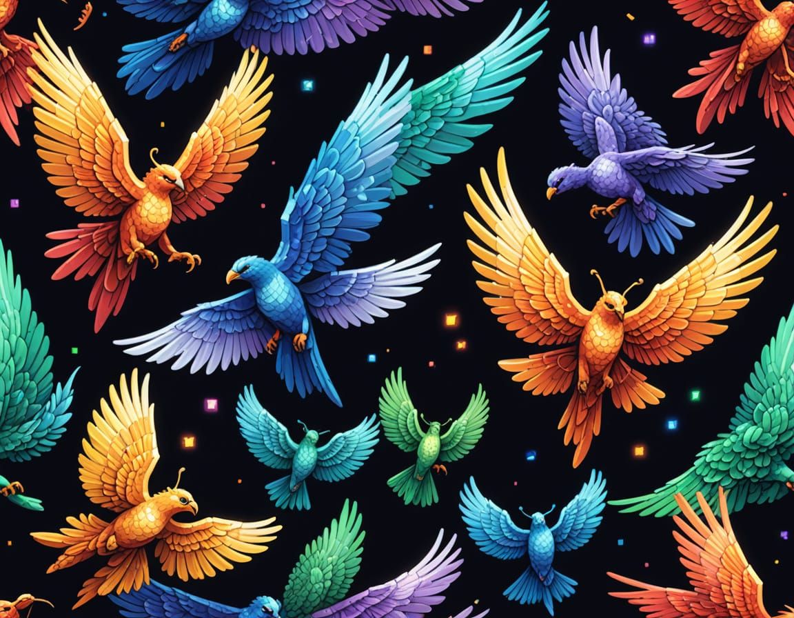 Pixel Art Wings: Fantasy Creatures in 8-Bit Style