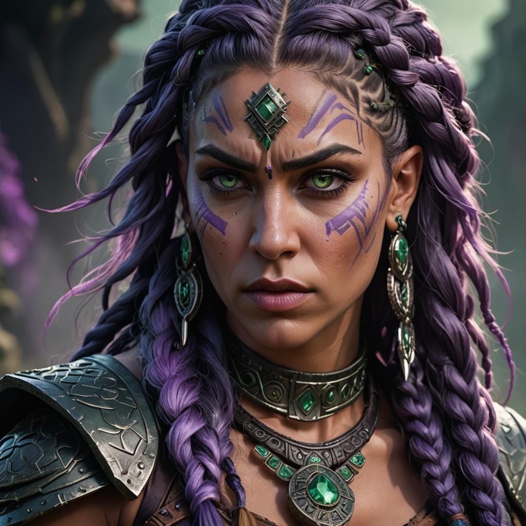 Fierce Goliath Barbarian Portrait in High Fantasy Style