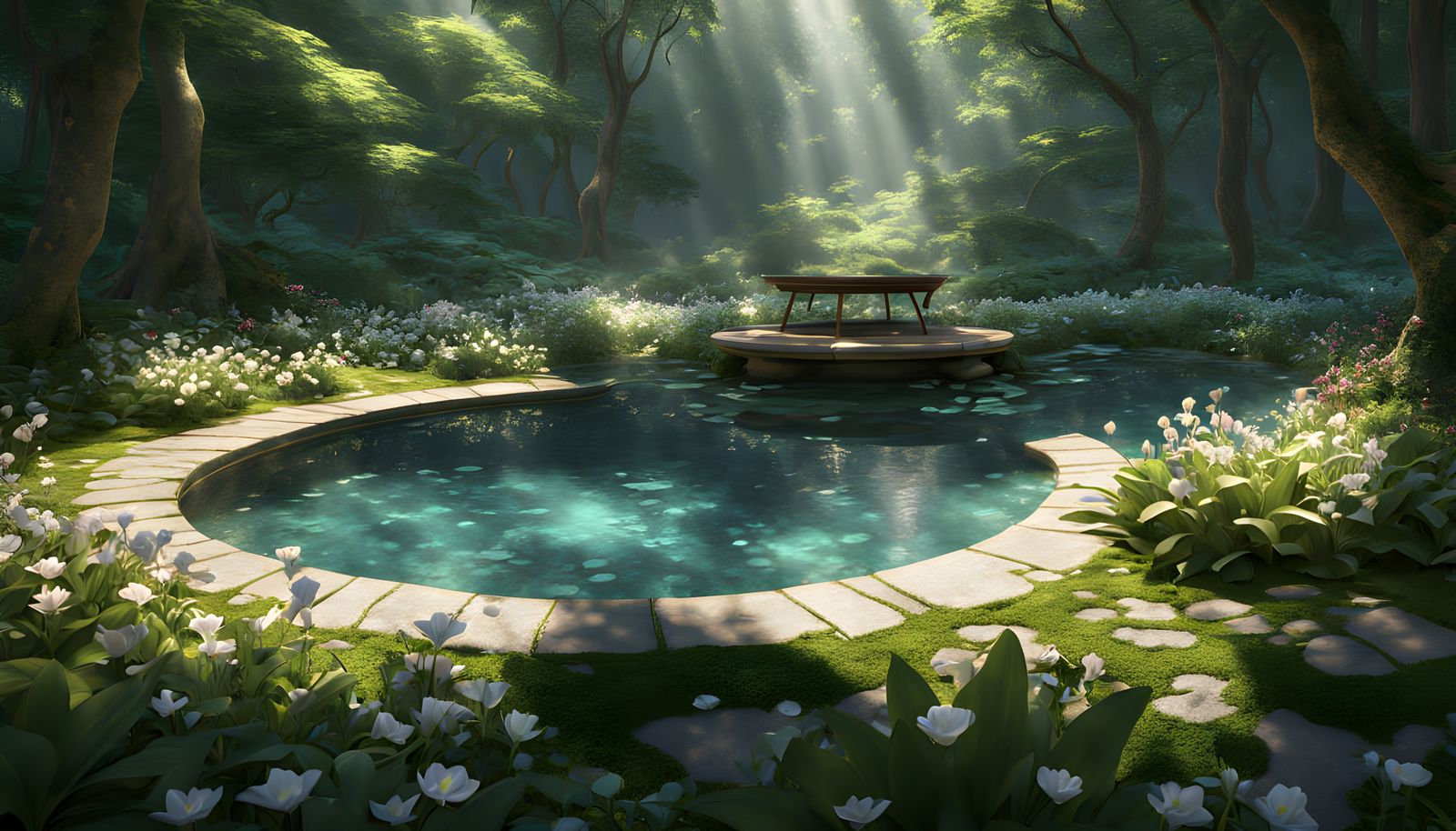 Dreamy Anime Glen with Vibrant Flowers