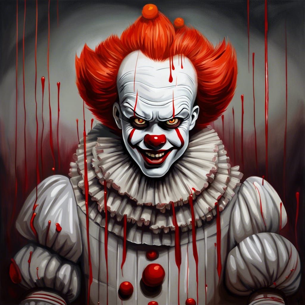 Realistic Portrait of Pennywise the Clown