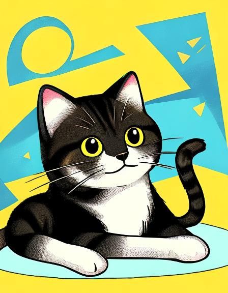 Simplistic Cat Line Art for Children's Coloring