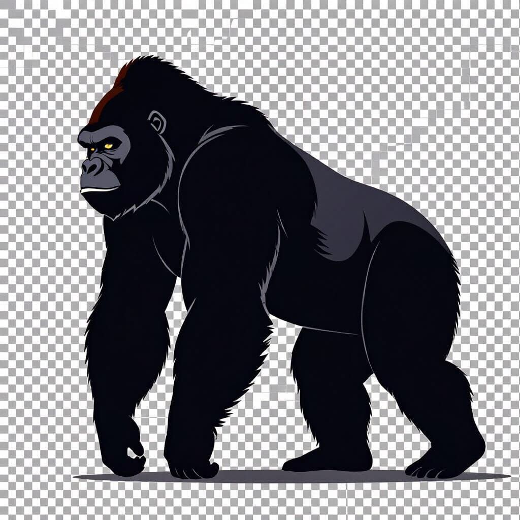 Menacing Gorilla Silhouette Vector Art