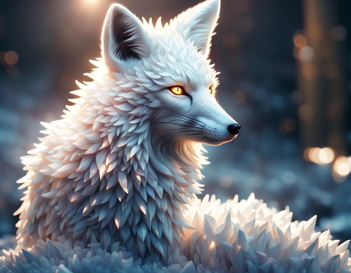 Crystalline Fox with Sparkling Crystal Fur