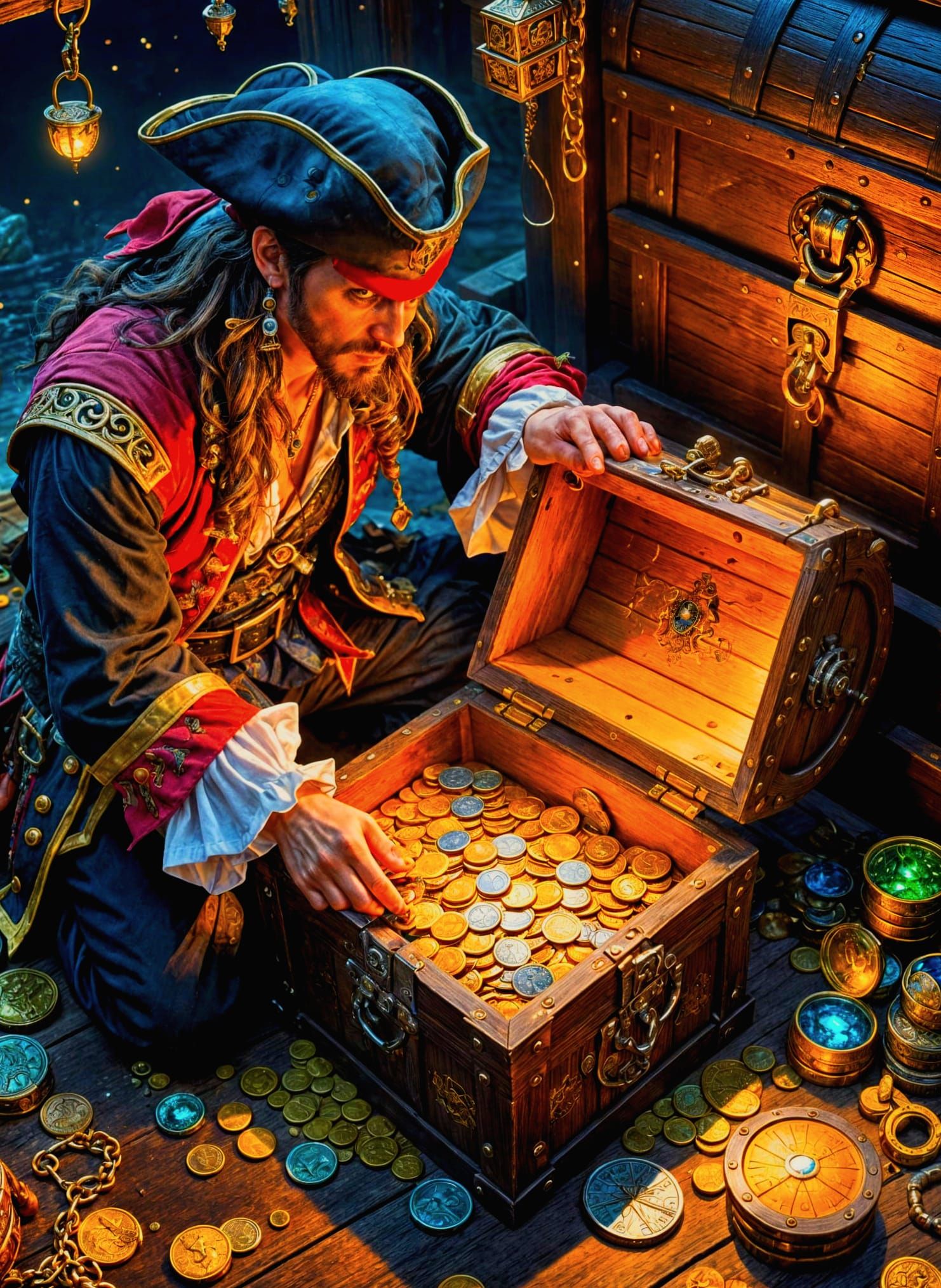 Pirate's Treasure: A Fantasy Acrylic Painting