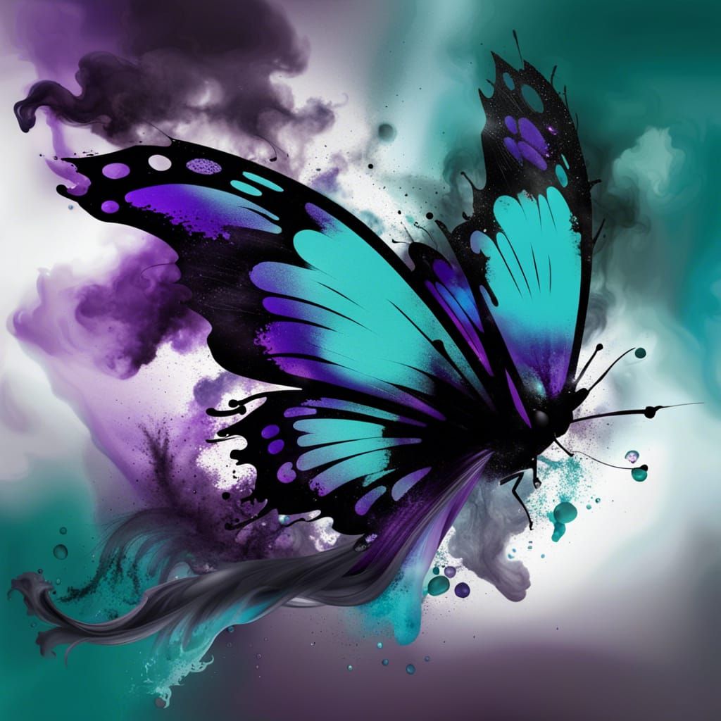 Mystical Butterfly Emerges from Smoke and Fire