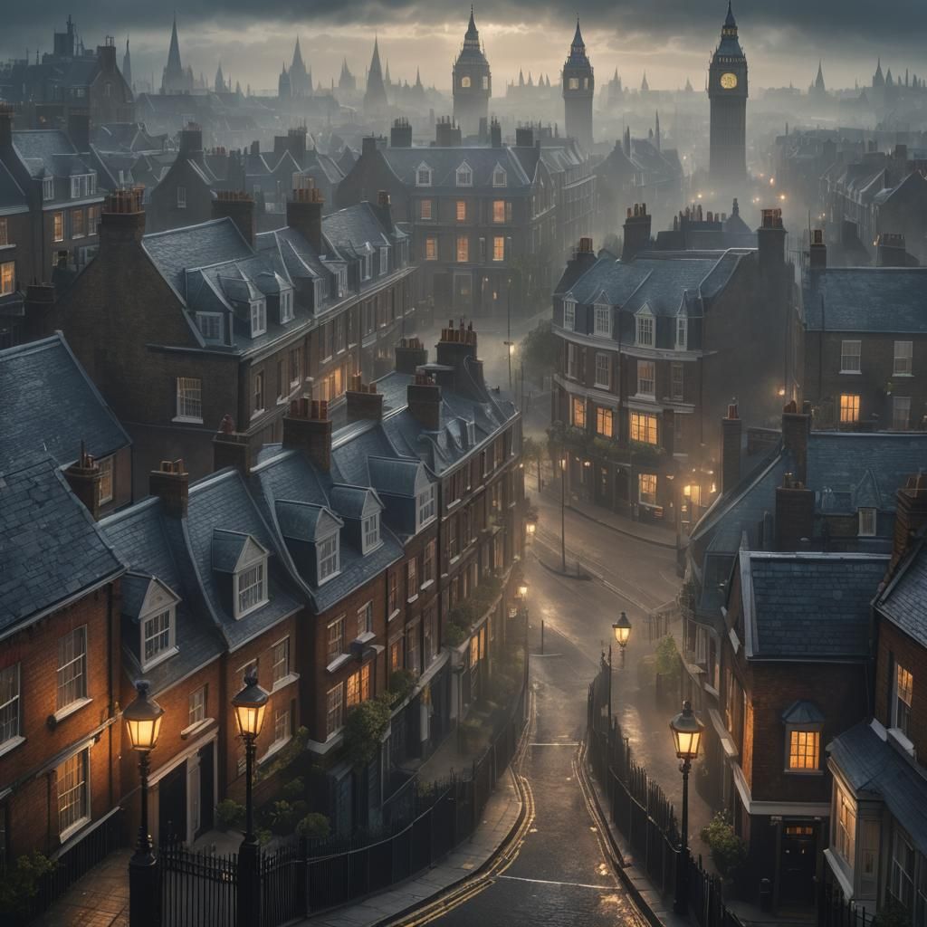 Foggy London Morning in Victorian Style