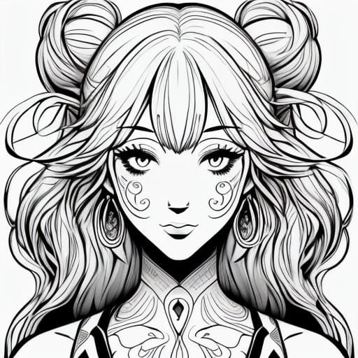 Simple One-Line Drawing of a Clown's Face in Red and Yellow