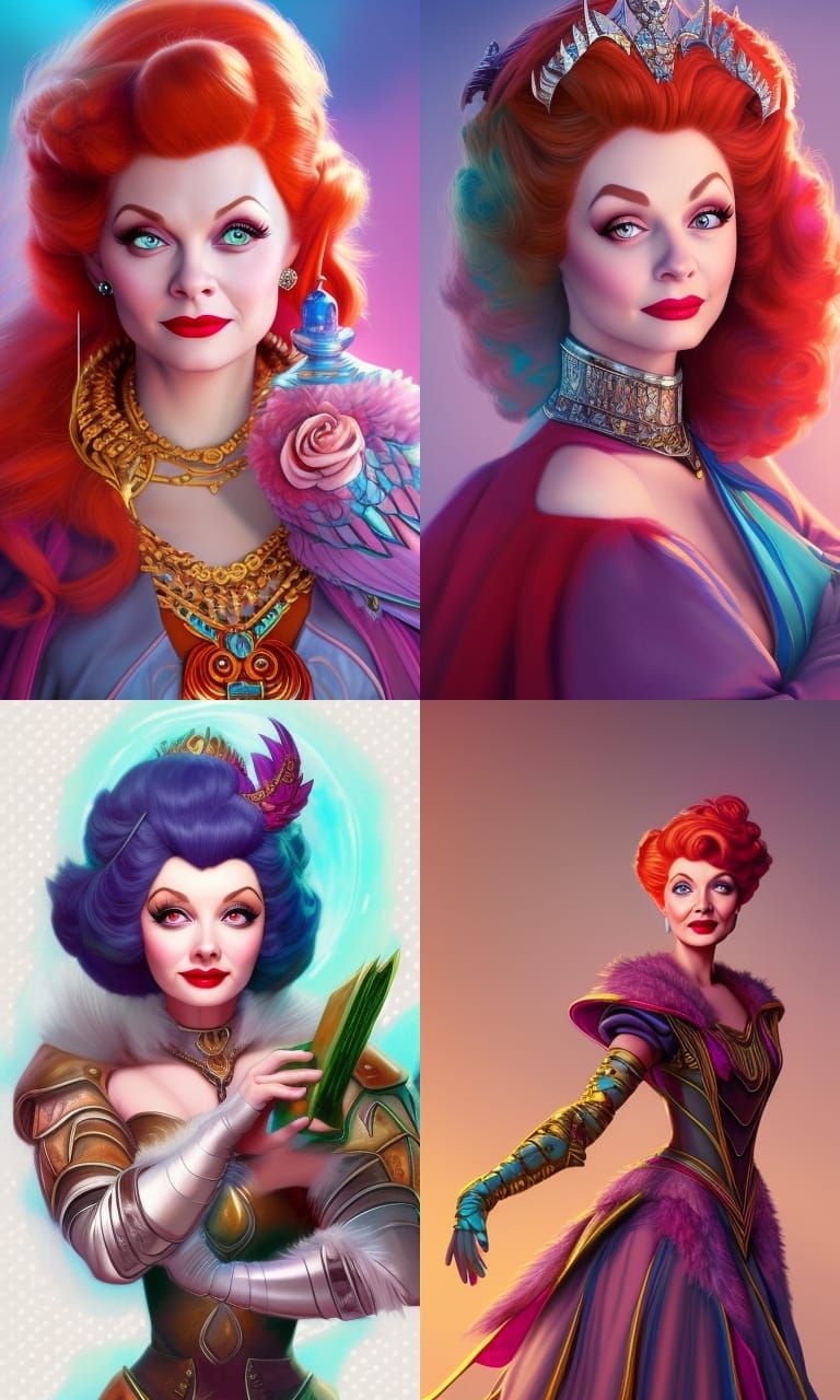 Sorceress Character Portrait in Colorful Fantasy Style