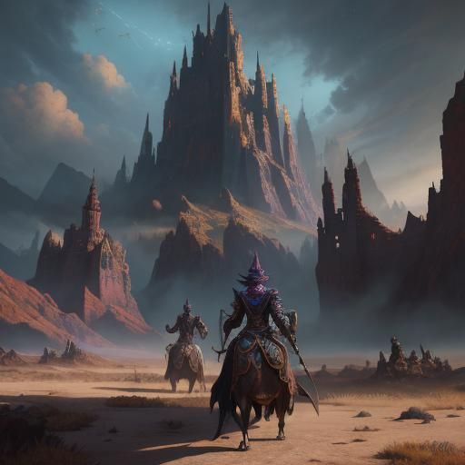 Fantasy Girls Playing: Detailed Matte Painting