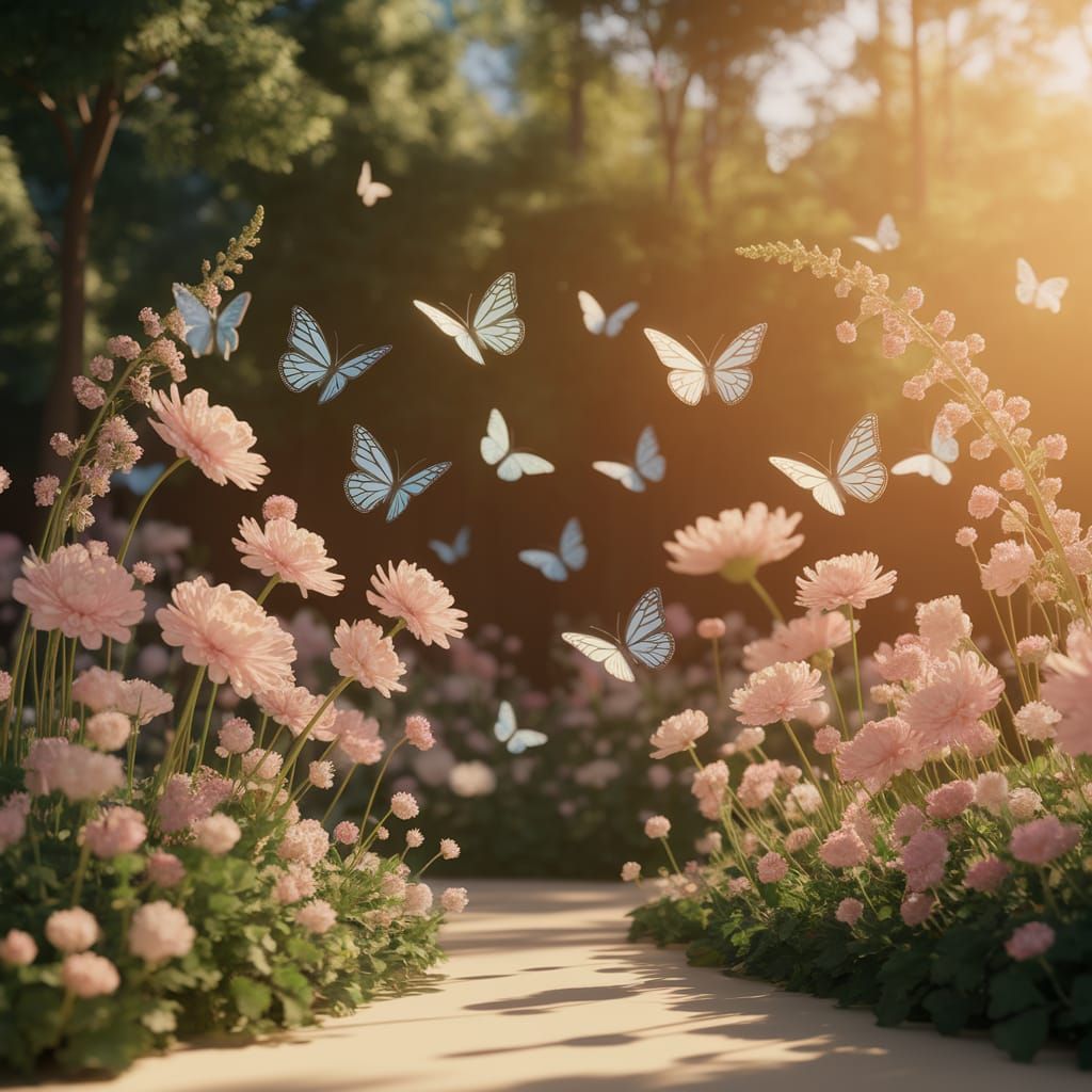 Vibrant Forest Scene with Singing Flora and Fauna in Sunlit ...