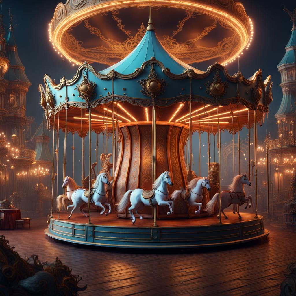 Fantastical Merry-Go-Round Divorce Concept Art