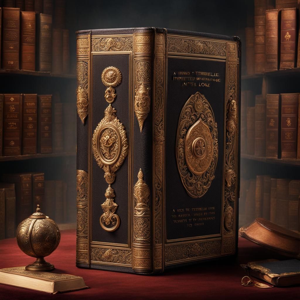 Book of Infinite Knowledge: Hyperrealistic Masterpiece