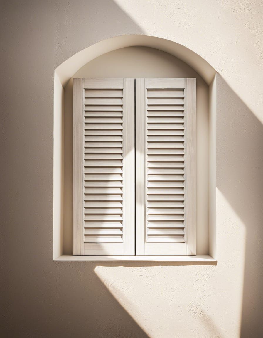 Elegant White Shutter on Textured Wall