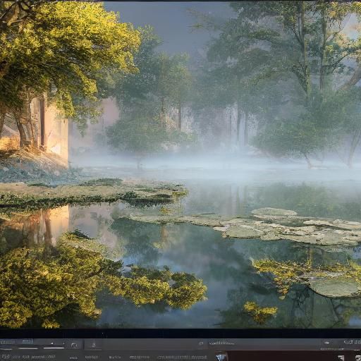 Dreamlike White Lotus Flowers in Oil Painting Style