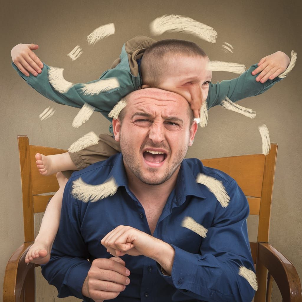 Father Disciplining Son: A Candid Moment