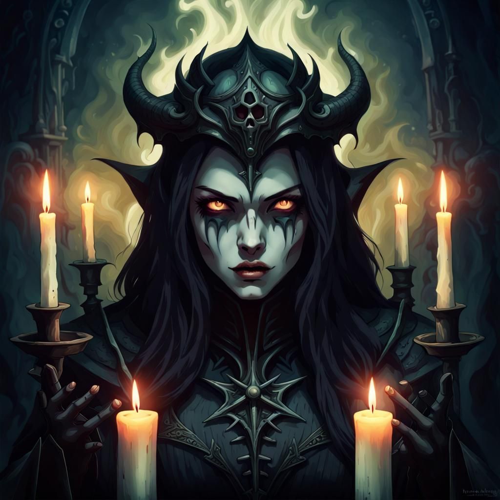 Arrogant Dark Witch in Sci-Fi Style
