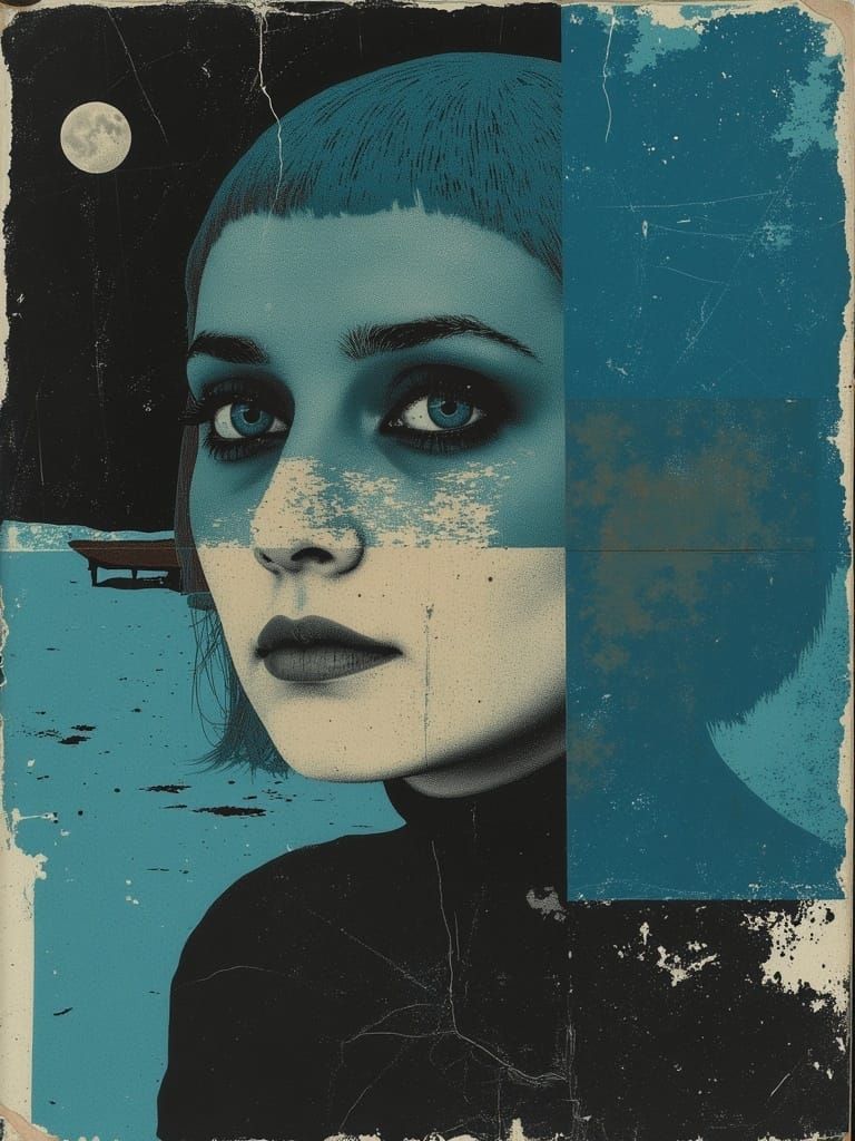 Cool Young Woman in Cyberpunk Aesthetic