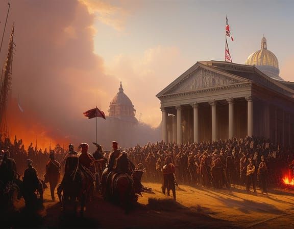 Demonic Zealots: A Sinister Oil Painting