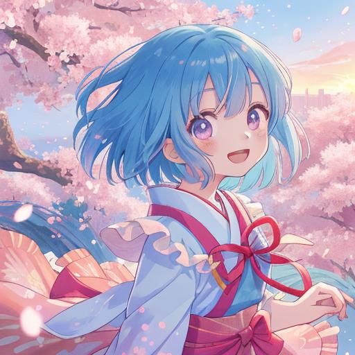 Anime Girl in Cherry Blossom Key Visual