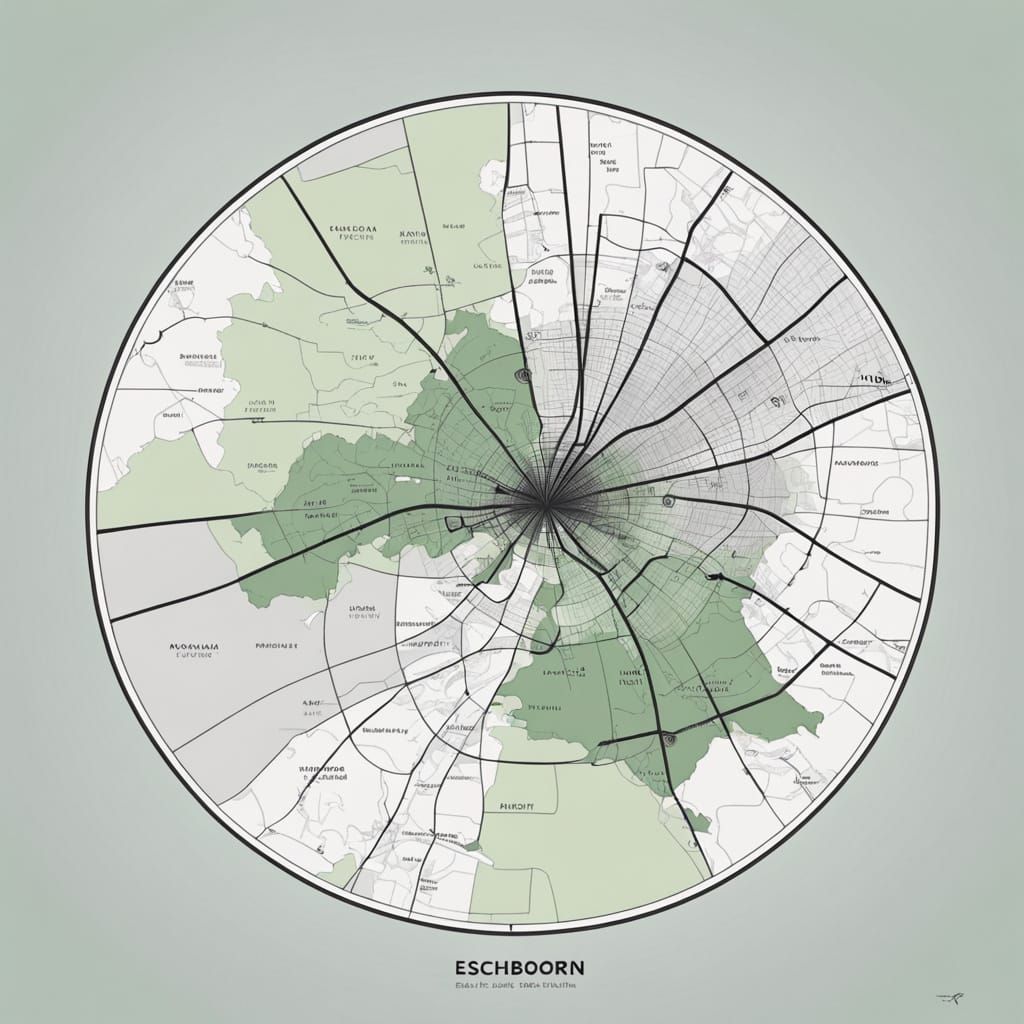 Eschborn, Germany: Minimalist Circular Infographic Map