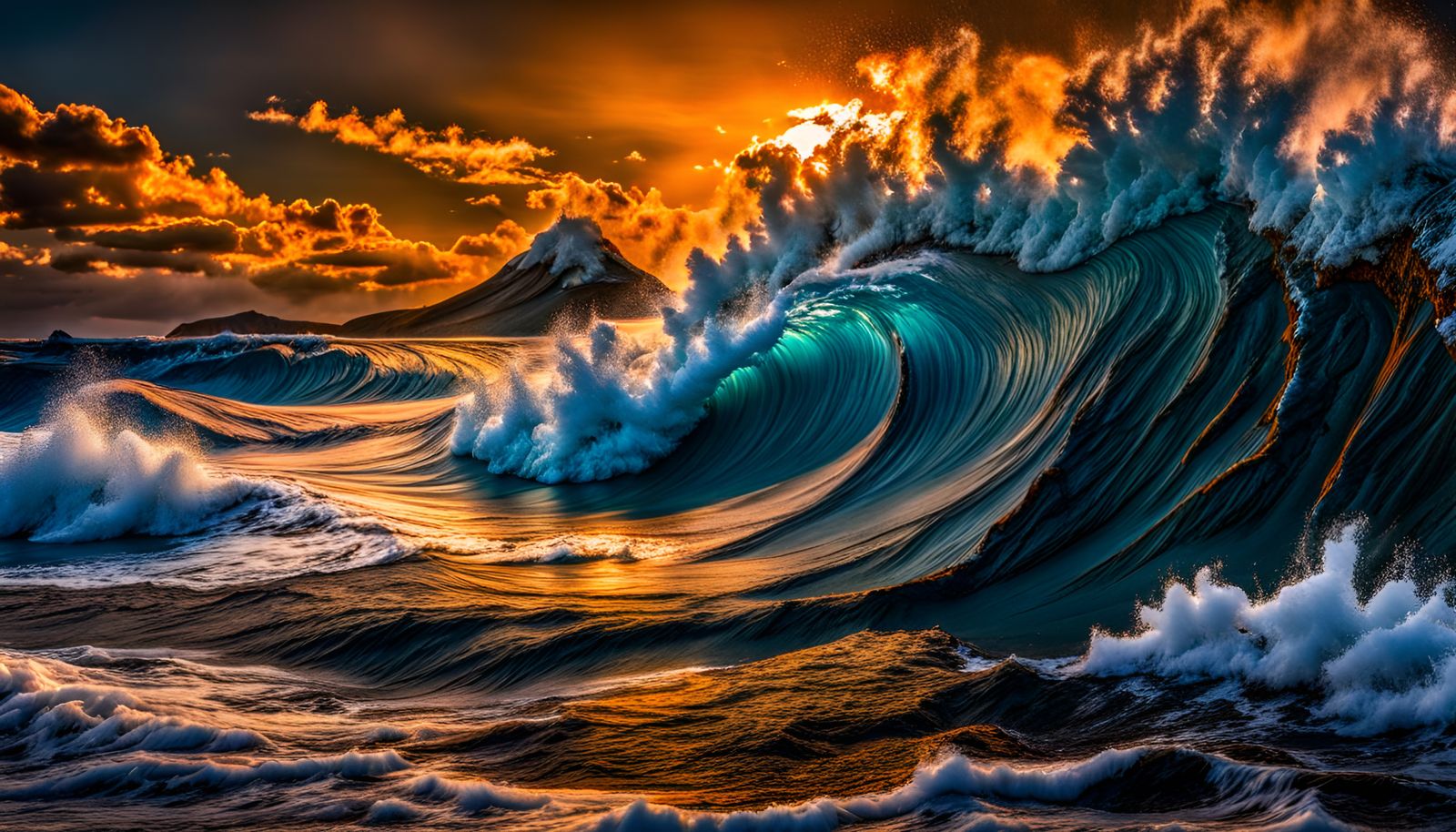 Molten Wave: False Color Astrophotography of the Ocean