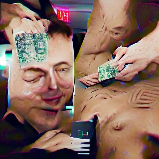 Man Covered in Dollar Bills