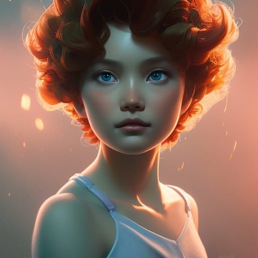 Ponyo Portrait in Art Nouveau Style