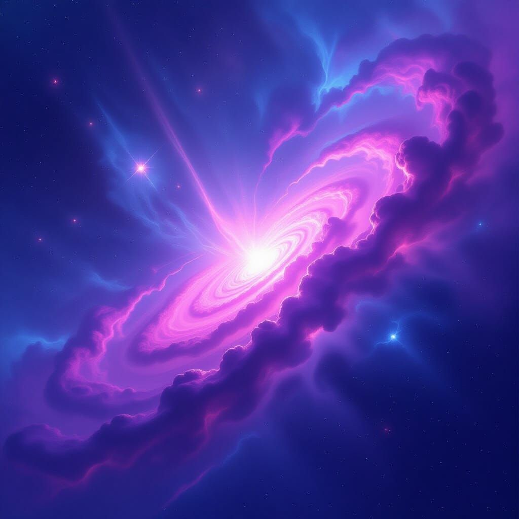 Ethereal Nebula in Electric Violet and Indigo Hues