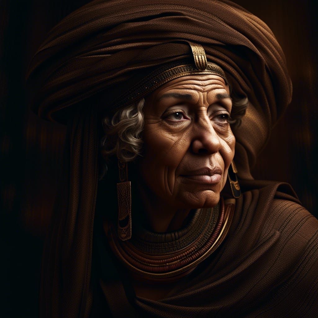 Egyptian Woman Portrait in Baroque Style