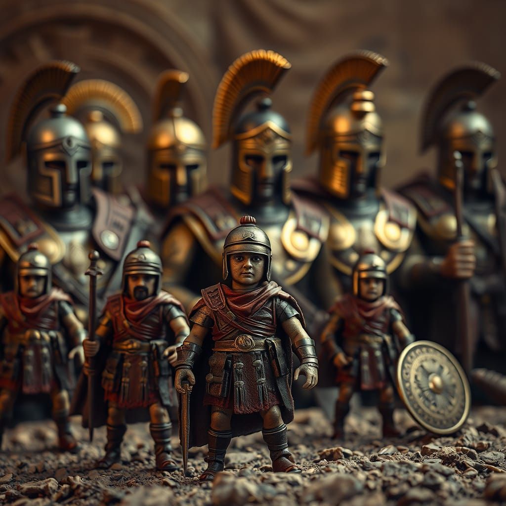 Detailed Roman Warriors in Classical Style